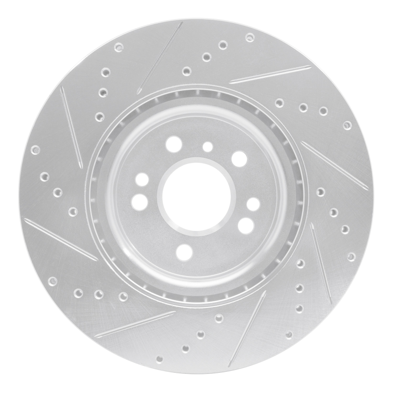 Mercedes-Benz ML250 Brake Rotor (1) - Front Right - R1 Concepts - Drilled & Slotted - Silver - `12-`18